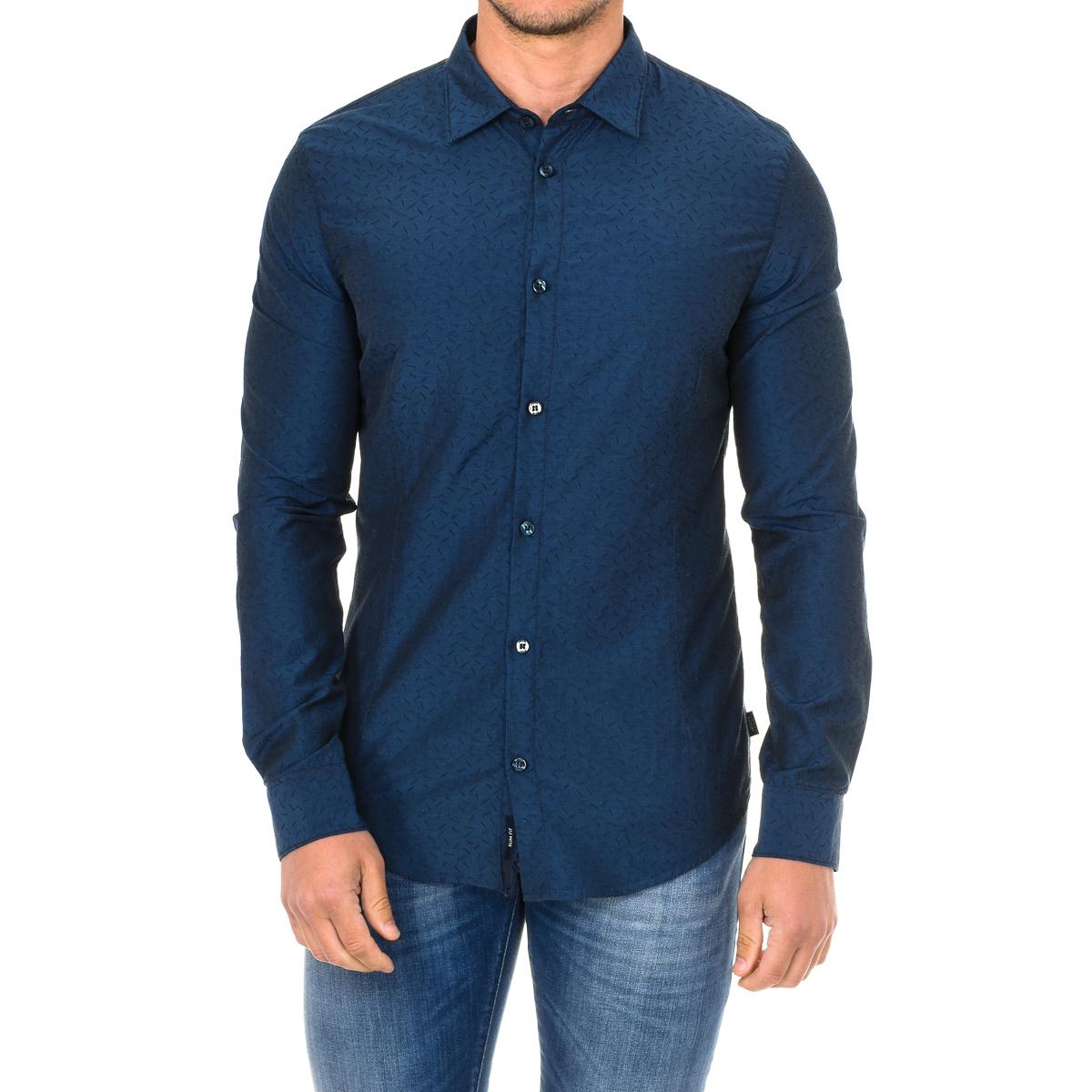 

Мужская рубашка с длинными рукавами и воротником с лацканами 3Y6C54-6N2WZ S синий