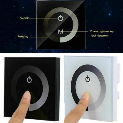 Touch Panel Smart Switch Lights DC12V-24V Dimmer Controller UK/EU Wall Mounted Switch Work With LED Light