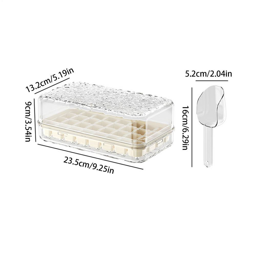 

Ice Tray With Lid And Bin Ice Maker Tray For Freezer With Container And Shovel Food-Grade Kitchen Gadget For Home Gathering серый