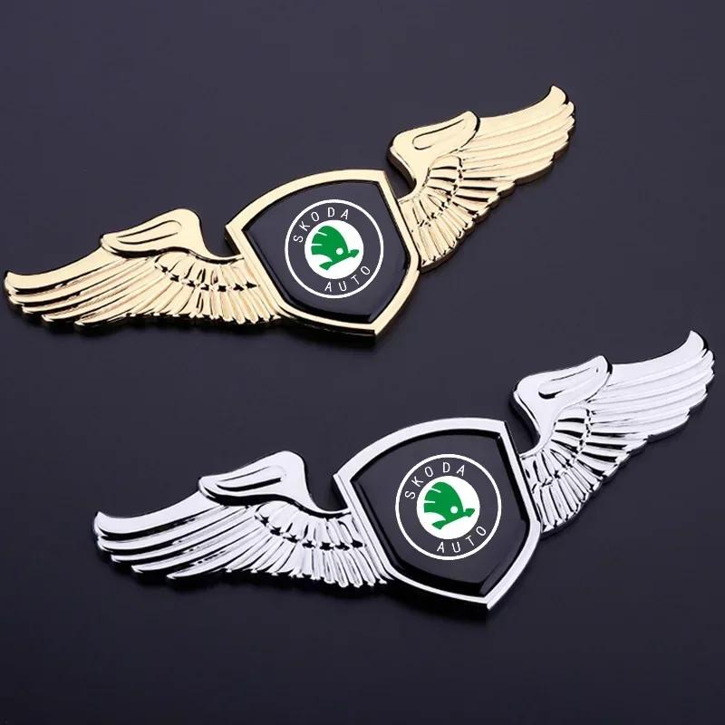 Ycpry6 Autocollant Emblème Capot Avant de Voiture pour Skoda Fabia 1 Octivia RS Superb 2 Rapid Kodiaq A7 Karoq Citigo Yeti Kamiq Vision S Badge 3D