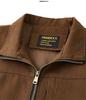 Trendy Plus Size Retro Color Block Workwear Jacket with Lapel