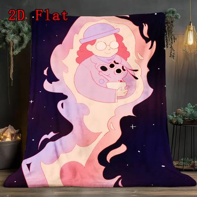 Courage the Cowardly Dog 2D Flat Pattern Flannel Blanket High Quality All Seasons Warmth and Comfort Perfect for Christmas Gifts.SMT0917482