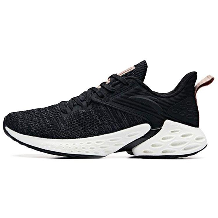 

Anta Wormhole Technology Shock Absorption Non-Slip Wear-Resistant Low-Top Running Shoes Women sneakers Black 12935588-1