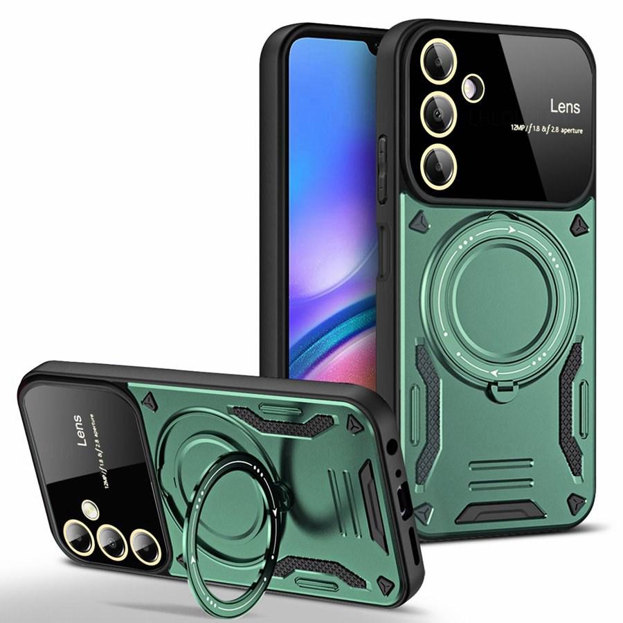 Rotating Bracket Big Lens Protection Cover For Samsung Galaxy A37 A57 S26 A54 A34 A14 5G A26 A13 A15 A25 A16 A36 A35 A56 A33 A17 A53 A55 Armor Case
