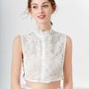 Perfect Match Elegant Ruffle Stand Up Collar For Women Girls Detachable Half Shirt Blouse False Collar Flower Hollow Out Decorative Collars