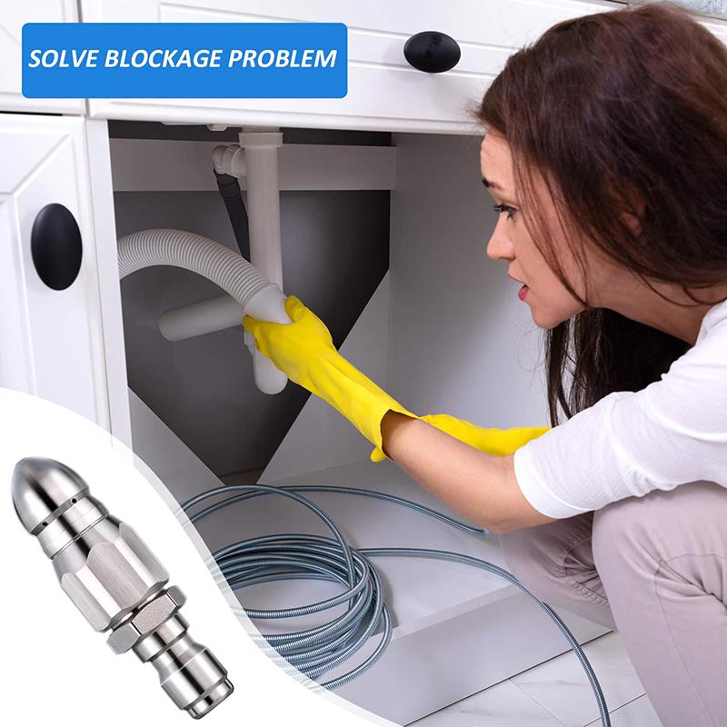 G1/4 "Quick Connection Nozzle Sewer Cleaning High Pressure Washer Nozzle Sewer And Sewage Hose Nozzle Washing Accessories 5,000