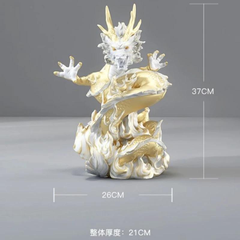 Home Decor Light Luxury Fiberglass Zodiac Dragon Ornament Living Room Decoration Office High-end Handicrafts