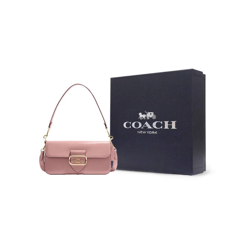 New COACH Morgan Leather Patent Leather Handbag Shoulder Bag Women's Pink CE564-IMDRO