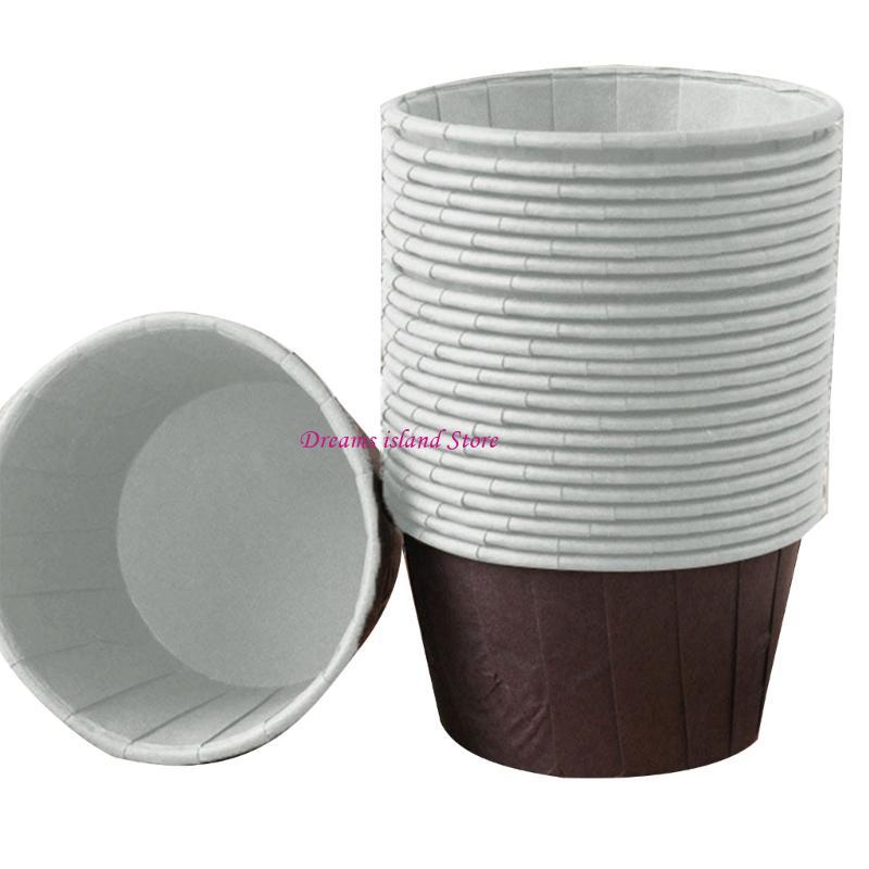 50Pcs Cupcakes Baking Cups Disposables Foil Cake Wrappers Baking Cups Containers HX6C
