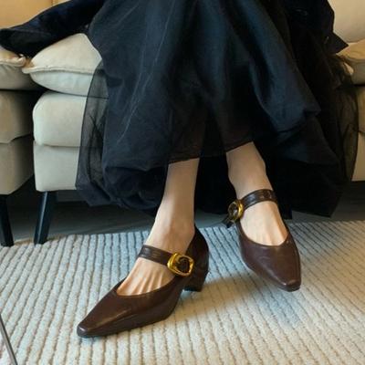 Sapatos femininos de bico fino e salto baixo, estilo mocassim, para o outono de 2025, casuais, de grife e luxuosos.