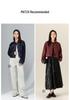 Xin Ge Women's Retro Washed Denim Jacket - Spring Arrival featuring Color Blocking, Contrast Stitching, and Loose Fit Lapel Design.