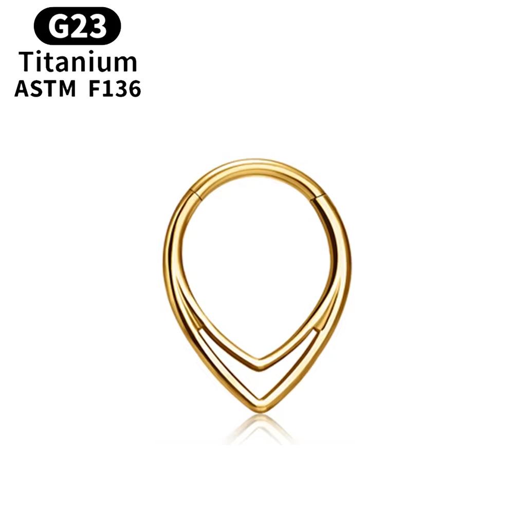 ASTM F136 Titanium Anodizing 16G Septum Hoop Ring Hinged Segment Nose Clicker Tragus Helix Daith Earring Piercing Zircon