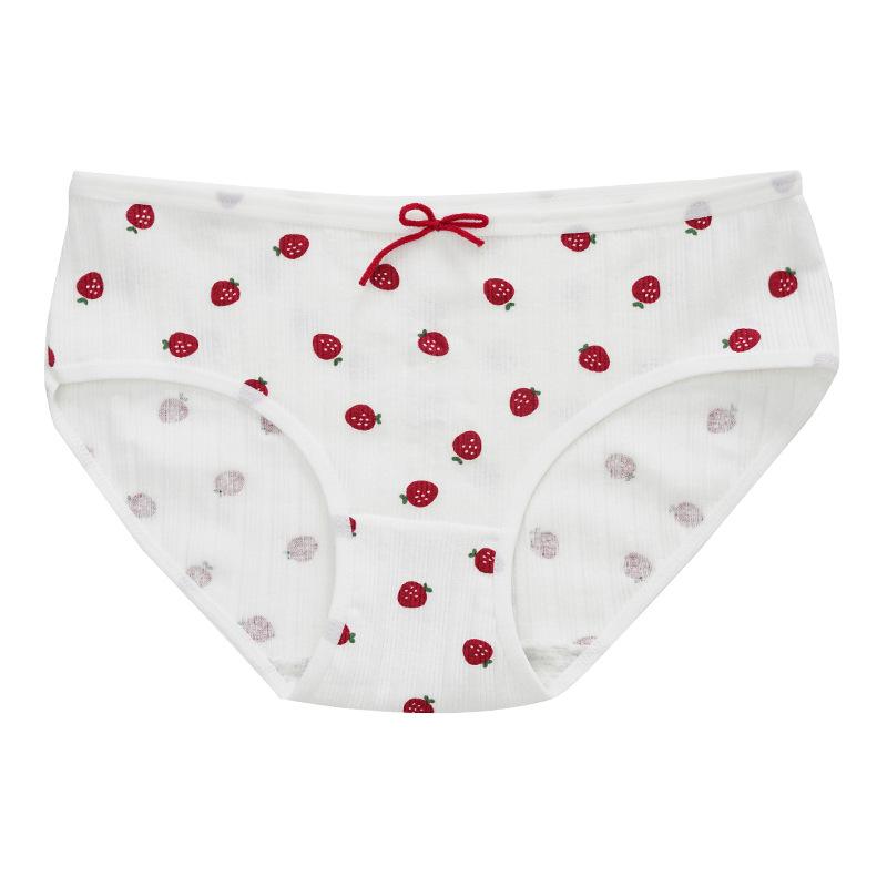 Liebe Erdbeer-Slips Große Rote Teenie-Slips Schritt Mittlere Taille Studentenparty Dreieckshosen Damen-Slips Brazilianas Hipsters Schlaf Retros