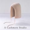 Customized Cashmere Blended Belt Rope Flat Top Warm Simple Versatile Thickened Men's and Women's Knitted Cashmere Hat