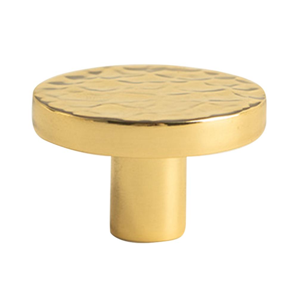 Size L Brass French Cabinet Pull 6134 Hammered Texture Wardrobe Handle Drawer Knob Single Hole, 30 x 20mm A