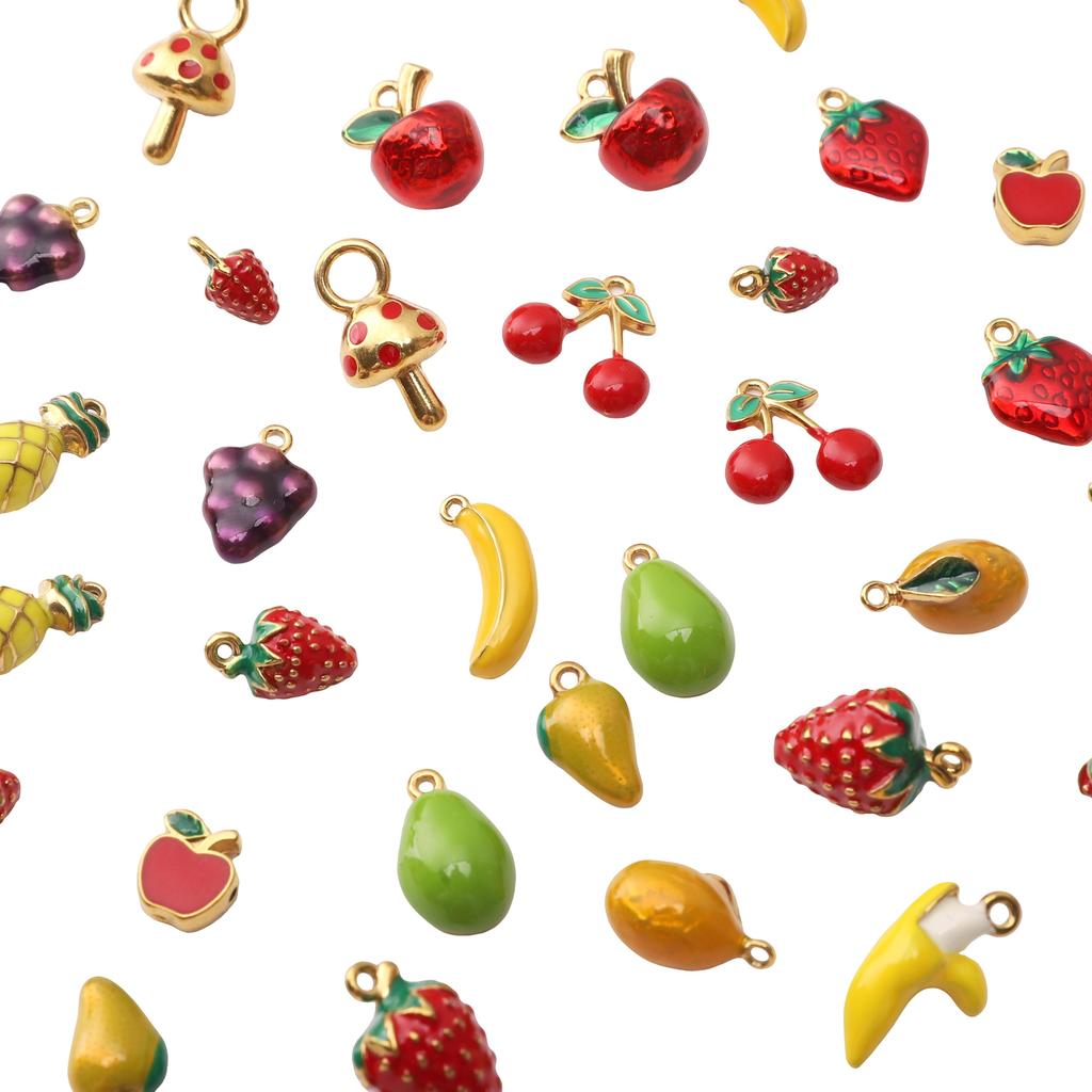 Stainless Steel Fruit Pendant Drip Oil Charm Accessories for DIY Jewelry