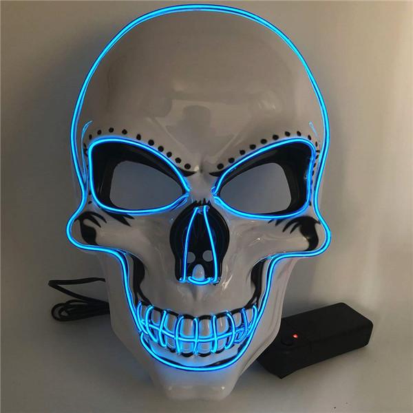 Halloween Skeleton LED Mask Glow Scary EL-Wire Mask Light Up Cosplay ...