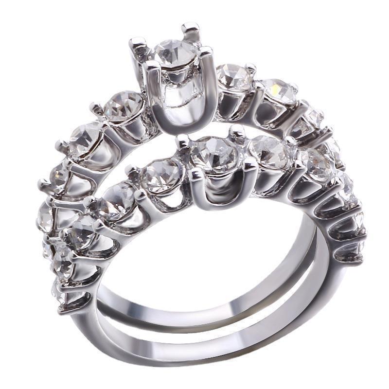 Accessori Set Coppia Anello Moda Donna Anello Zircone