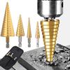 High Speed Steel Straight Groove Step Drill Bit Set, Titanium Coated Wooden Metal Hole Milling Cutter Core Drill Bit Set