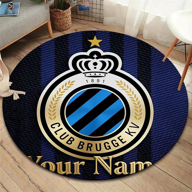Club Brugge KV Custom Name Round Area Rug,Carpet Rug for Living Room Bedroom Sofa Playroom Decor,Non-slip Floor Mat