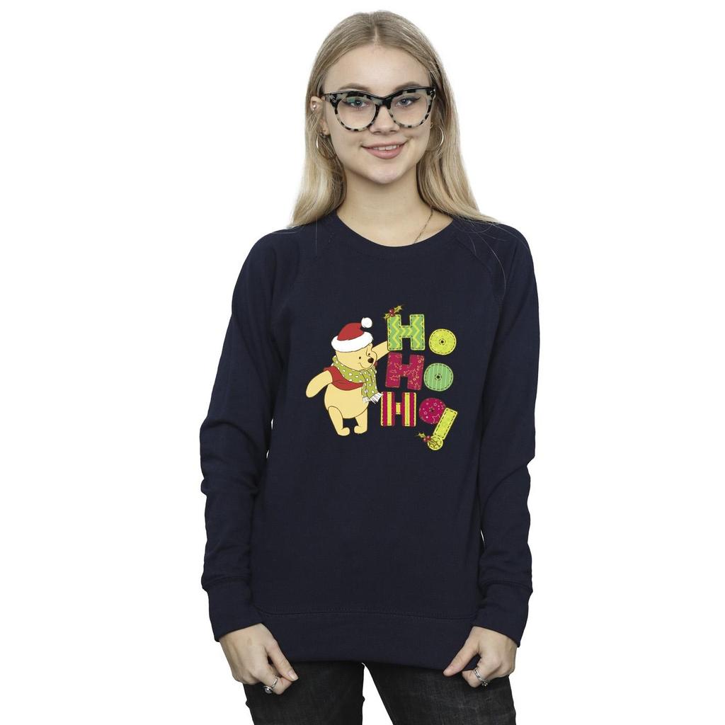 Disney Womens/Ladies Winnie The Pooh Ho Ho Ho Scarf Sweatshirt