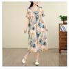 DIMANAF New 2026 Summer Beach Long Dress Women Plus Size Vintage Lady Floral Print Loose Oversize Cotton
