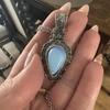 Collana Pendente a Goccia in Pietra di Luna Stile Etnico Vintage per Donna - Gioiello Boho Unico Regalo Gioielli in Pietra di Luna
