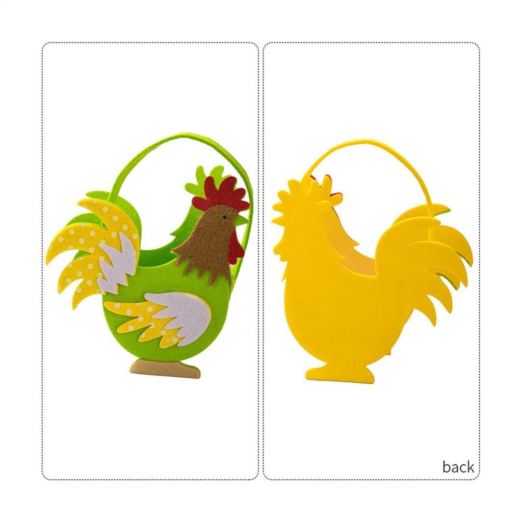 Rooster Baskets For Kids 3x Felt Easter Rooster Bucket Egg Stuffer Hunts Candy Storage Party Supplies Decorations For Boys Girls