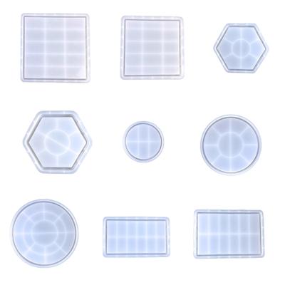 Resin Tray Mould Easy To Clean Silicone Molds Saucer Shape Making Molds Square Cups Tray Casting Mould for DIY Lovers