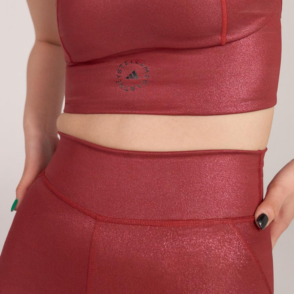 Adidas Solid Logo Print Tight Fitness Sports Leggings Women Leggings Red HG6878