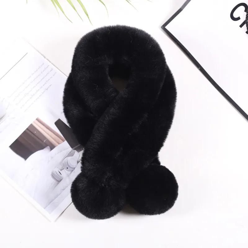 WTEMPO Women's Solid Color Winter Warm Plush Scarves Thickened Windproof Cold-proof Versatile Casual Scarves