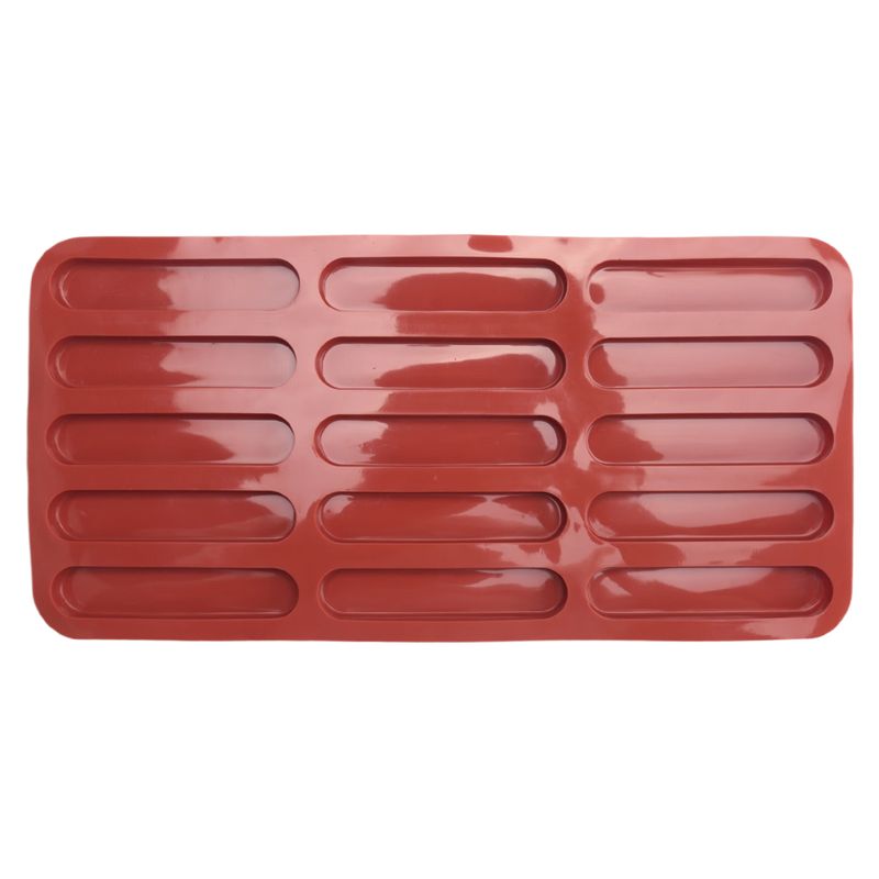 Good-Tiramisu Finger Biscuit Silicone Mould,15 Cavities Cereal Bars Baking Mould,Chocolate Bar Mold, Long Strip Silicone Mold
