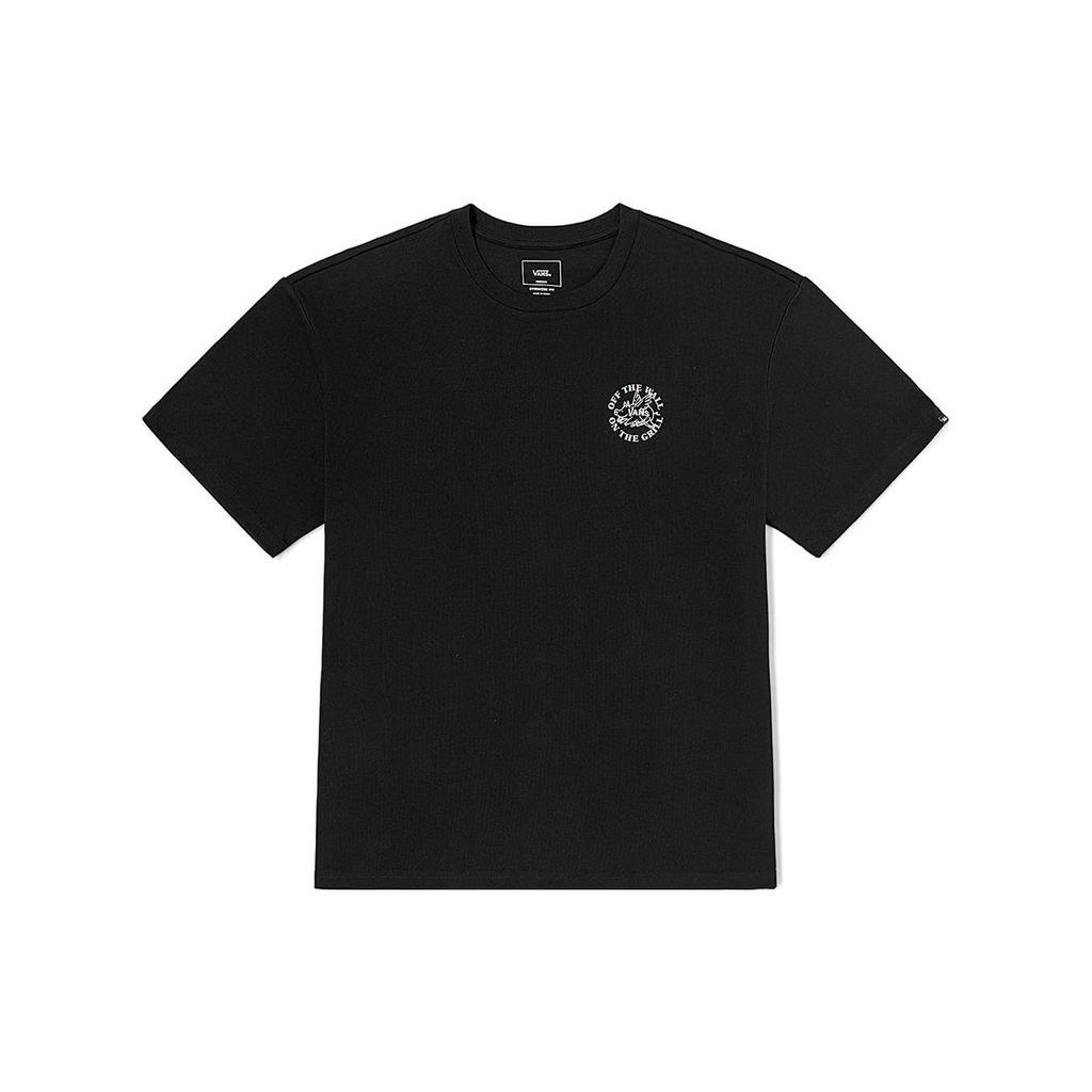 Vans Flying Pig Letter Print Round Neck Short Sleeve T-Shirt Unisex T-Shirts Black VN000939BLK