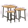 VidaXL Tables Basses Gigognes 3 pcs, Tables d'Appoint Empilables, Tables de Chevet, Bout de Canapé Salon, Bois Massif de 372735