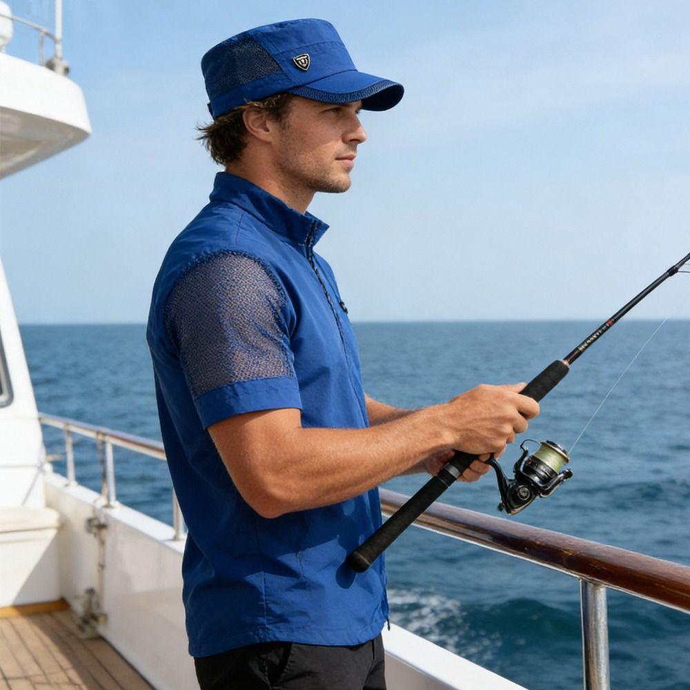 Fashion Summer Fishing Hat Cotton Anti-UV Baseball Cap Casual Mesh Breathable Peaked Cap Men Women
