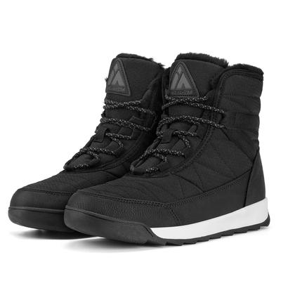 Mishansha Women's Winter Snow Boots Fleece-Lined Warm Anti-Slip Short Boots Black US 7.5 (JP 24.5cm)