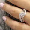 Milangirl Nuovo Anello Geometrico a Spirale con Zirconi Moda Donna Lusso Design Intagliato Anello per Matrimonio Festa