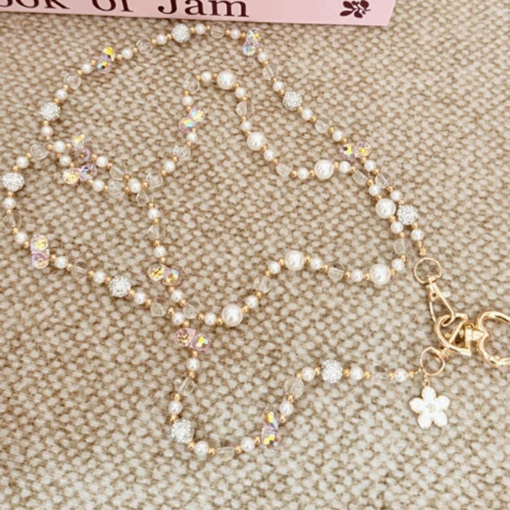 Fashion Beaded Bag Chain Adjustable Anti Loss Strap Phone Chain Colorful Synthetic Crystal Phone Neck Straps Mobile Phone