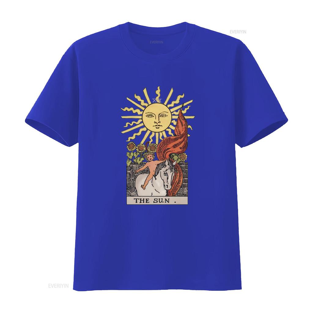 The Sun Tarot Card T Shirt Occult Clothing Alt Gothic Witchy Jersey Vintage Washed Stylish Comfortable Fashion Designer Clothes
