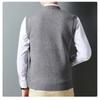 Men's Winter Knit Vest, V-Neck Sleeveless Sweater, Warm Fleece Lined, Casual Layering, 6 Colors