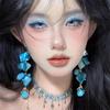 Blue Ocean Flower Shell Stud Earrings: Sweet, Girly, Vacation-Style Fashion Accessories