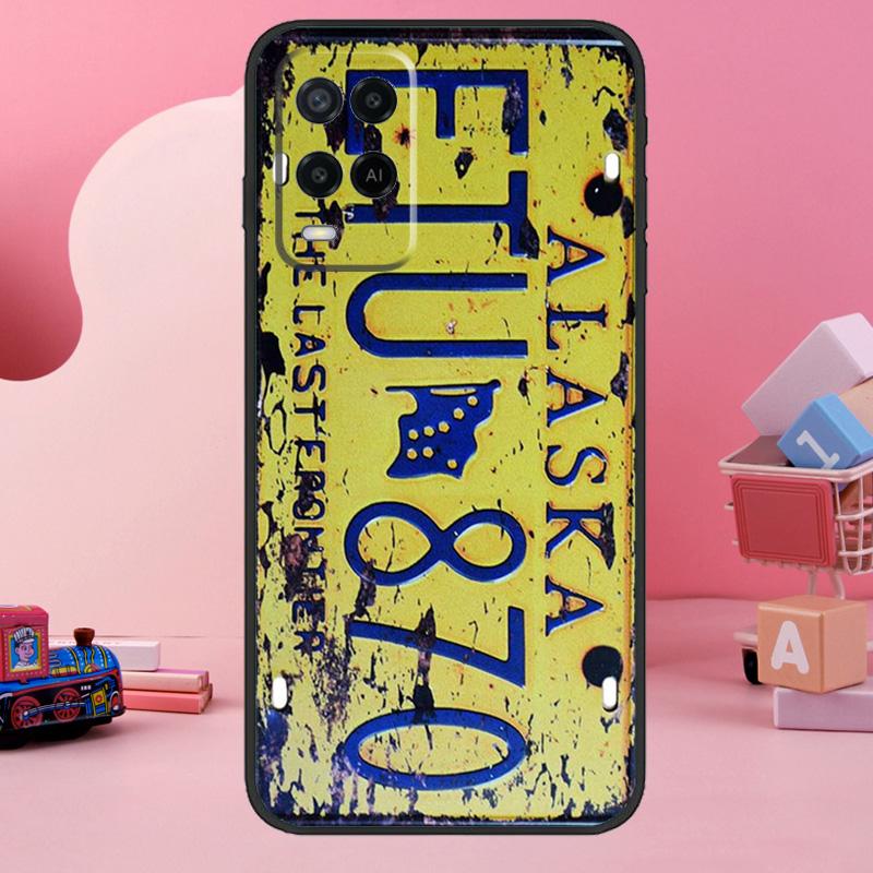 Retro Vintage License Case For Oppo A98 A78 A18 A38 A58 A60 A80 A40 A77 A57 A17 A74 A54 A94 A96 A76 A16 A15 A5 Pro