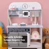 Children's Kitchen Playset Freestanding Pretend Set Cabinet-Style for
