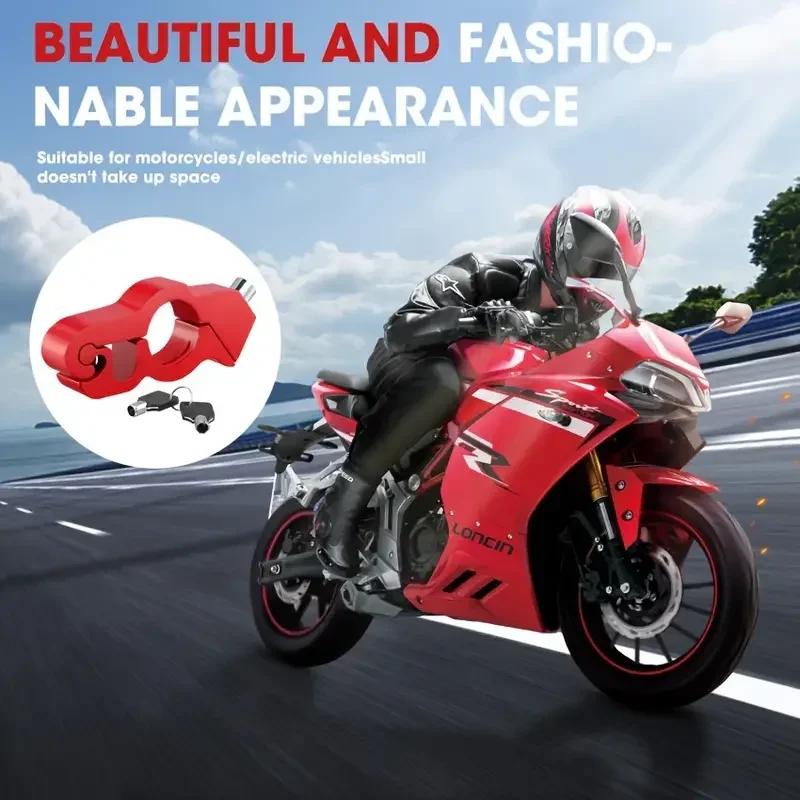 Motorcycle Handlebar Lock - Tamper-Resistant Weatherproof Aluminum Alloy Anti-Theft Grip for Scooters/ATVs