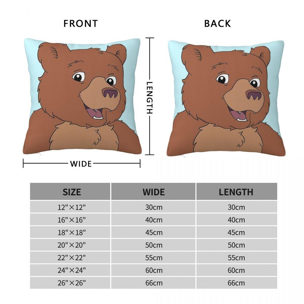 Little Bear Tv Show Pillowcase Polyester Linen Velvet Printed Zip Decorative Pillow Case Bed Cushion Cover