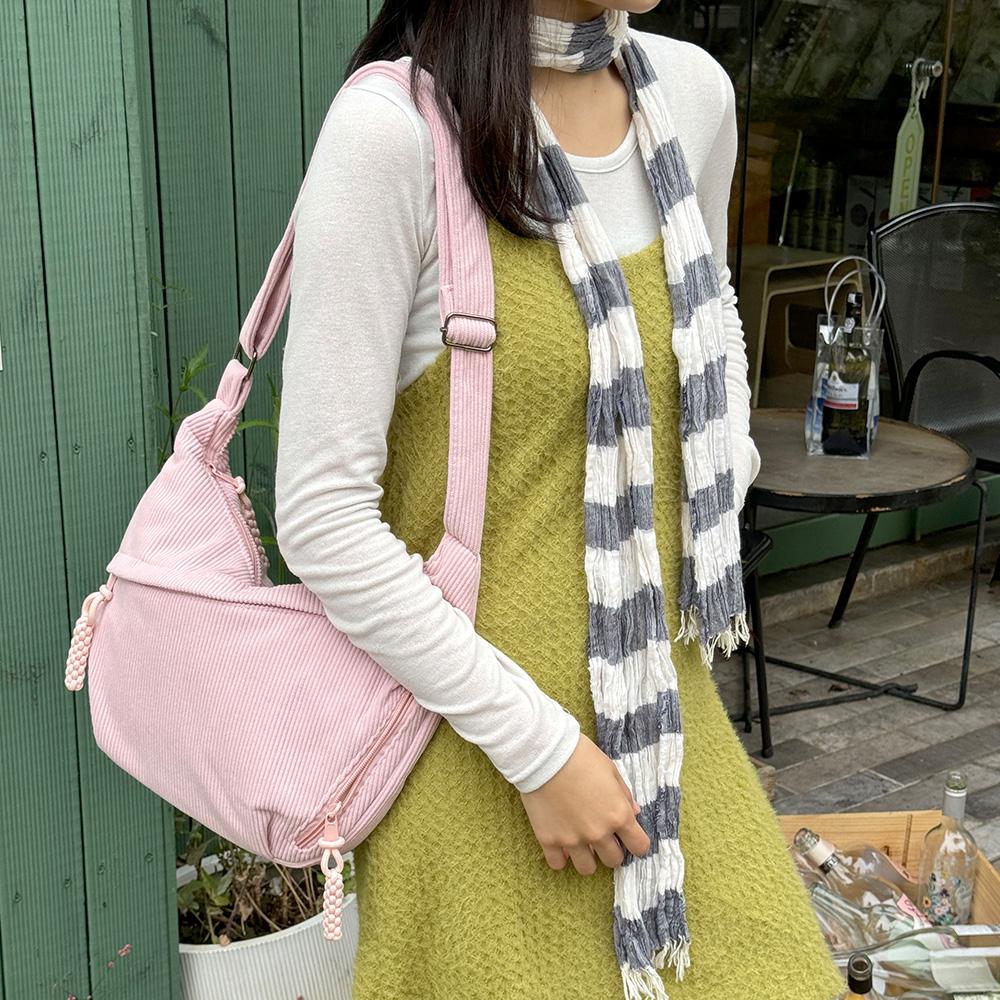 Olivia Pop OP_M2350 Corduroy Hobo Crossbody Bag