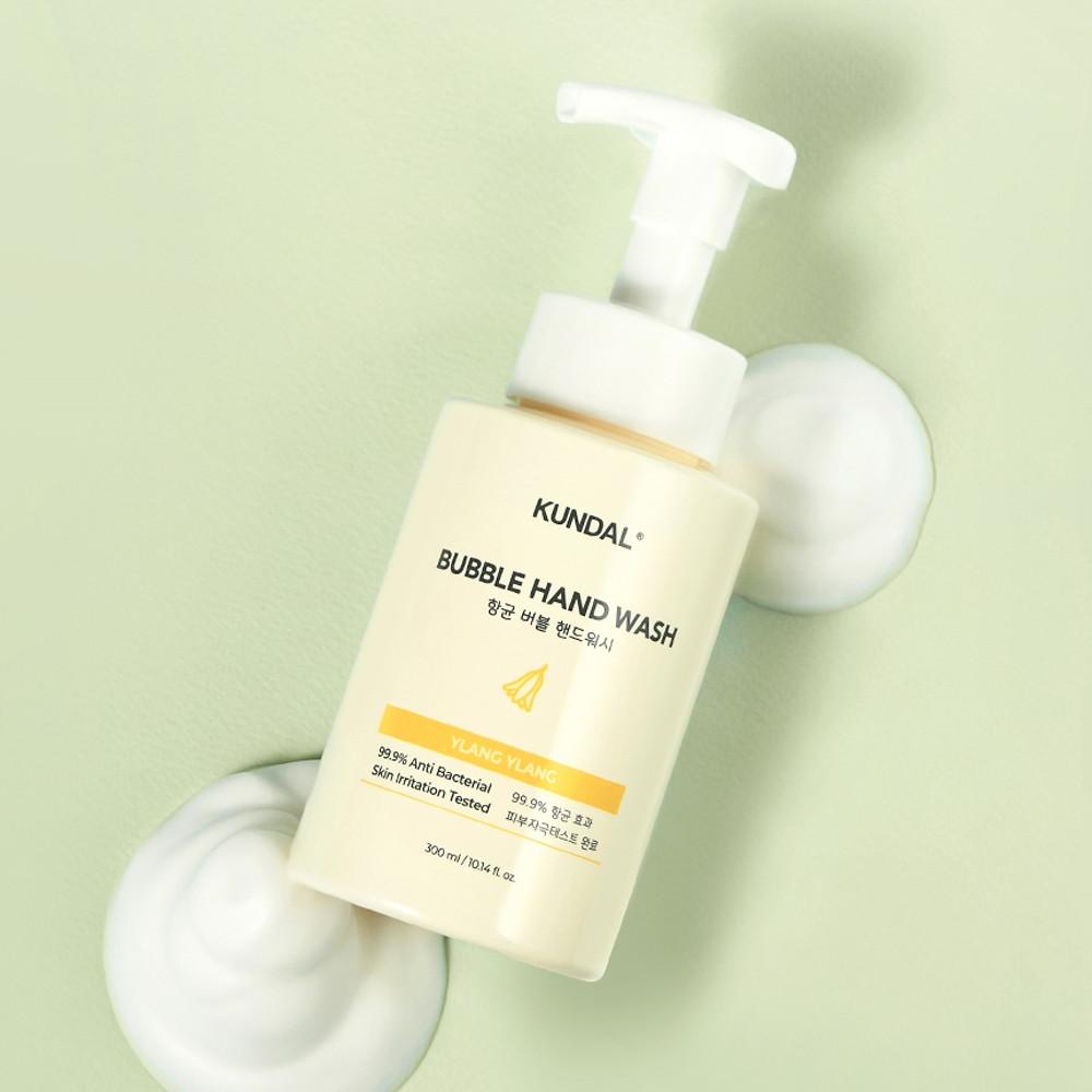 KUNDAL Pure & Safe Bubble Hand Wash 3-piece Set Ylang Ylang 300ml, Korean Cosmetics with Good Fragrance