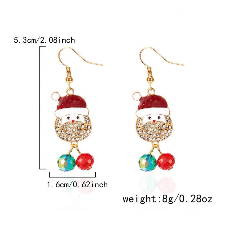 1 Pair of Fashionable Christmas Earrings for Women, Santa Claus Pendant Earrings for Women, All-match High-end Crystal Holiday Gift Ear Hooks