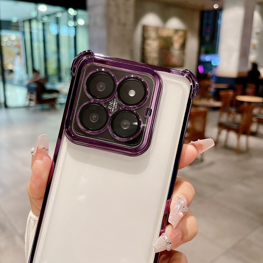 Electroplated Four Corners Anti Drop Transparent Protective Phone Cases for iPhone Samsung Huawei Honor Xiaomi Redmi OPPO Realme Vivo Infinix Tecno