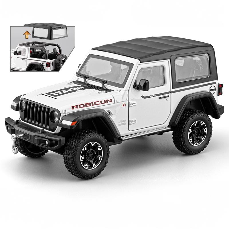

1:24 Jeep Wrangler Rubicon Detachable Roof Alloy Car Model Sound And Light Pull Back Children s Toy Collectibles Birthday Gifts белый